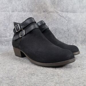 Curfew Shoes Womens 7.5 Booties Fashion Classic Block Heel Double Buckle Straps